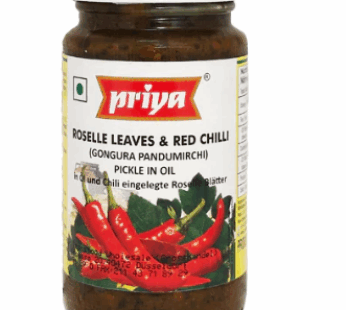 PRIYA ROSELLE LEAVES RED CHILLI PICKLE 300G