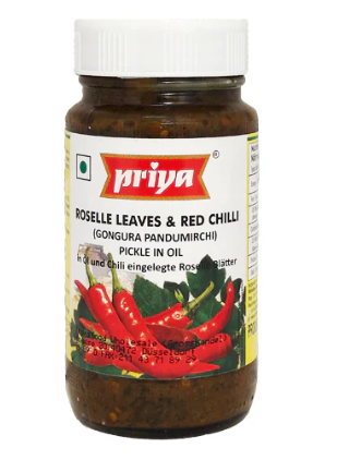 PRIYA ROSELLE LEAVES RED CHILLI PICKLE 300G