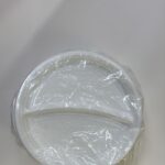 PLASTIC PLATES WITH 2 COMPARTMENT 100 PCS