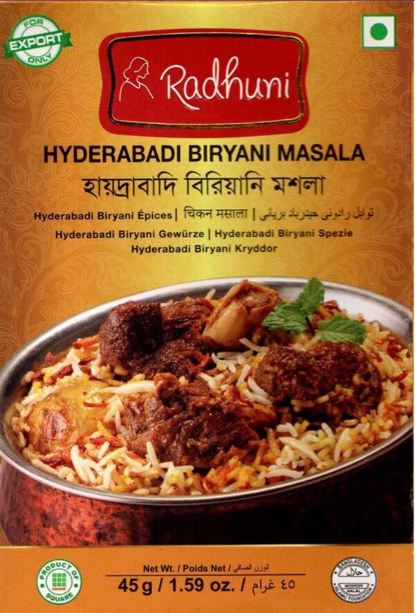 RADHUNI HYDRABADI BIRYANI MASALA 6X45G