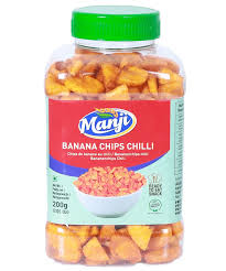 Manji Snacks Banana Chips 4 Cut Chilly 200 gms