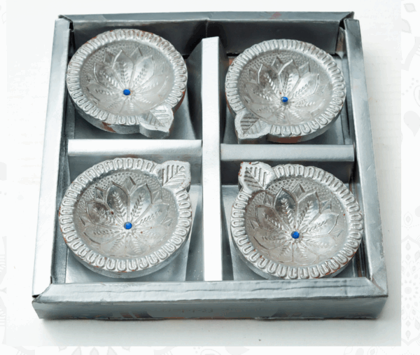 4 PCS DIYA BOX SILVER FD 29