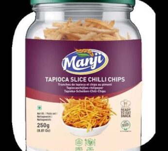 MANJI TAPIOCA SLICE CHILLY CHIPS 250G