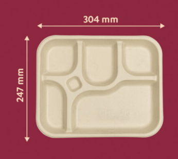 5CP DISPOSABLE MEAL PLATE 25 PCS