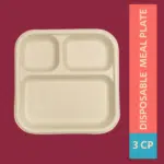 DISPOSABLE 3 COMPARTMENT PLATE 25 N
