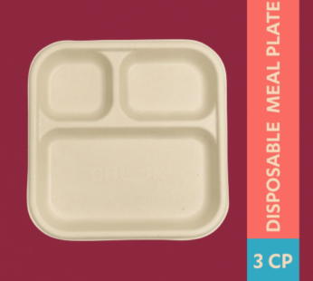 DISPOSABLE 3 COMPARTMENT PLATE 25 N